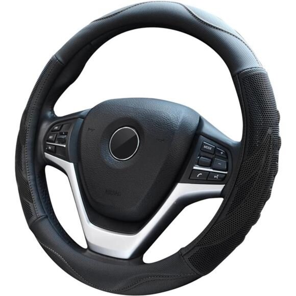 Breathable Auto Car Steering Wheel Cover for Men and Women Microfiber Leather - Picture 4 of 7